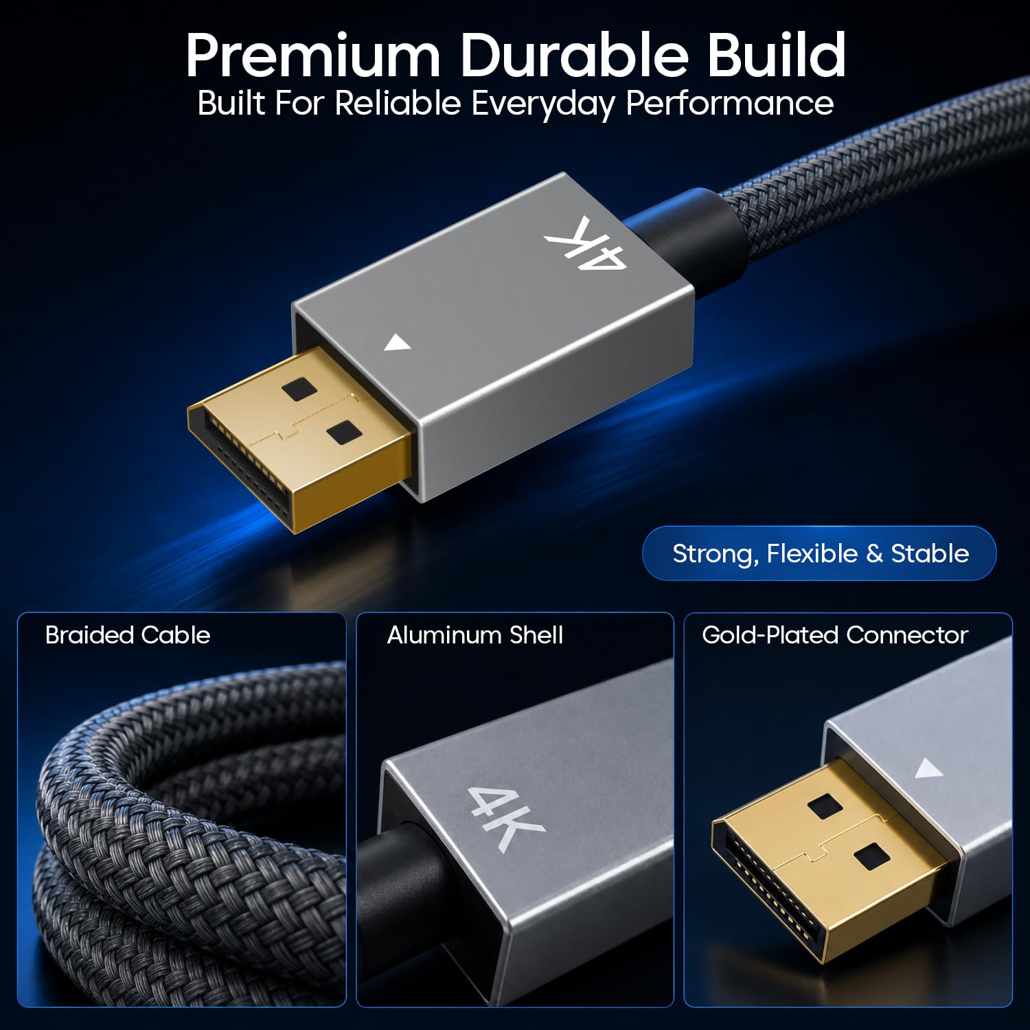 Sounce 4K DisplayPort Cable - 1.5M for Gaming & PC -5 Sounce 4K DisplayPort Cable - 1.5M for Gaming & PC -5