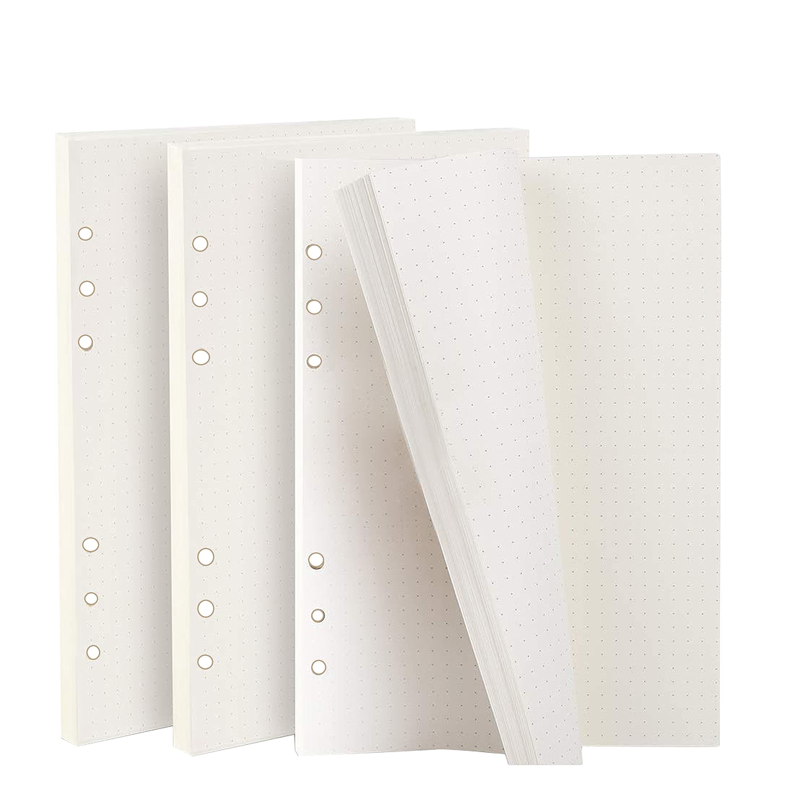 ZKSM A5 Refills Paper 135 Sheets/270 Pages Planner Refills Paper 6 Holes Binder Inserts Binder Notebook Paper for Filofax Bullet Journals Diary, 8.26x5.59 Inch(Dotted)