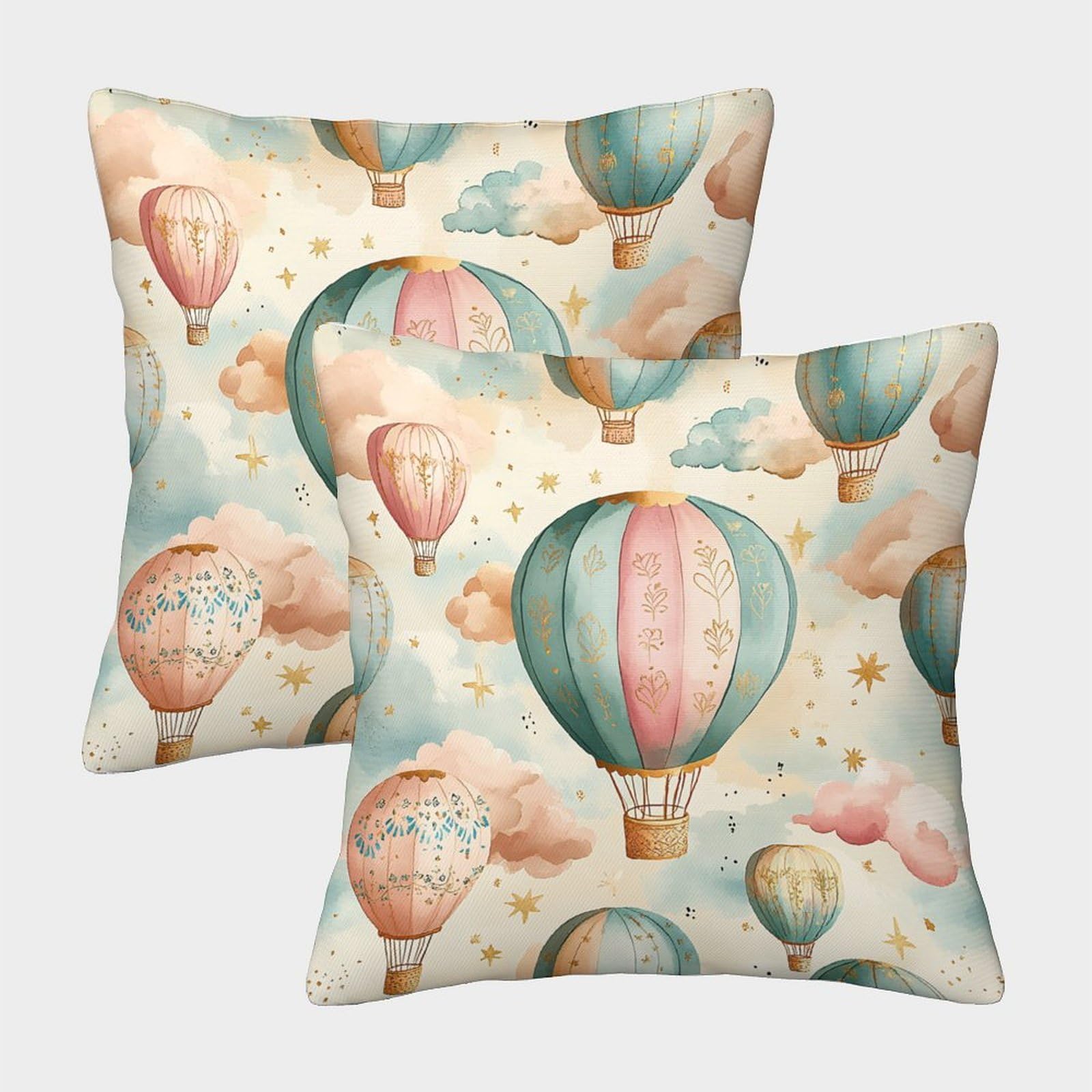 QFVANSIYO Whimsical Balloon 3D Printed Pillowcase Microfiber Bedroom Decor Balloon Pattern Pillow Cover for Adults Teens 50x50cm