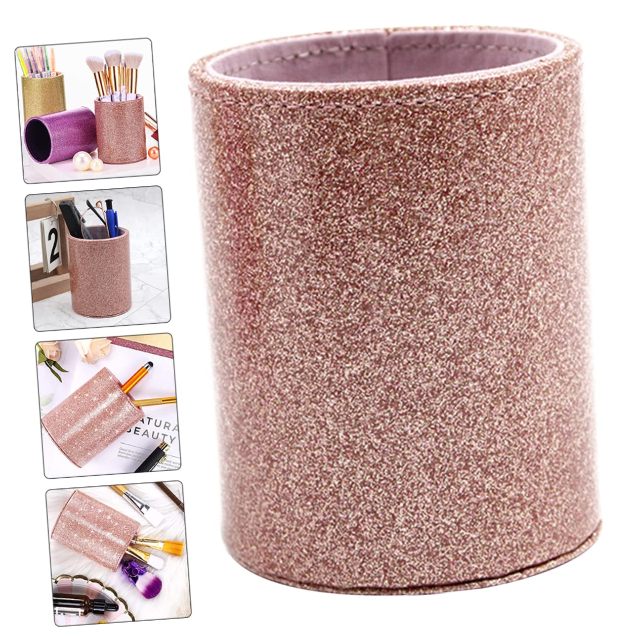 Operitacx 5stücke Glitzer Pu Leder Stiftehalter Für Schreibtisch Praktischer Organizer Für Stifte Pinsel Und Kleine Gegenstände Dekorativer Aufbewahrungseimer Für Büro Und