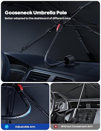 Miniatura 6 de Lamicall Parasol para parabrisas de automóvil, cubierta plegable para parabrisas de automóvil, 5 capas de revestimiento de bloqueo UV, protección de