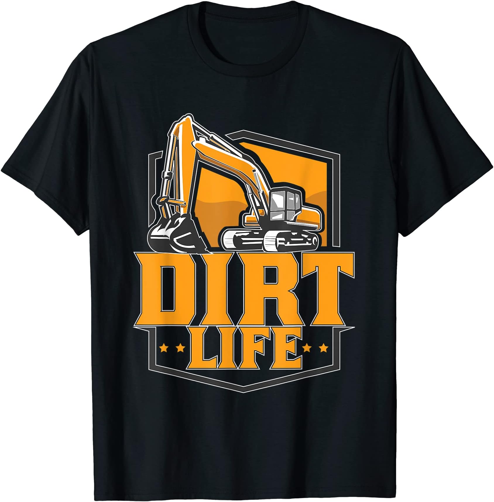 Excavator Operator Construction Heavy Equipment Design T-Shirt, Black