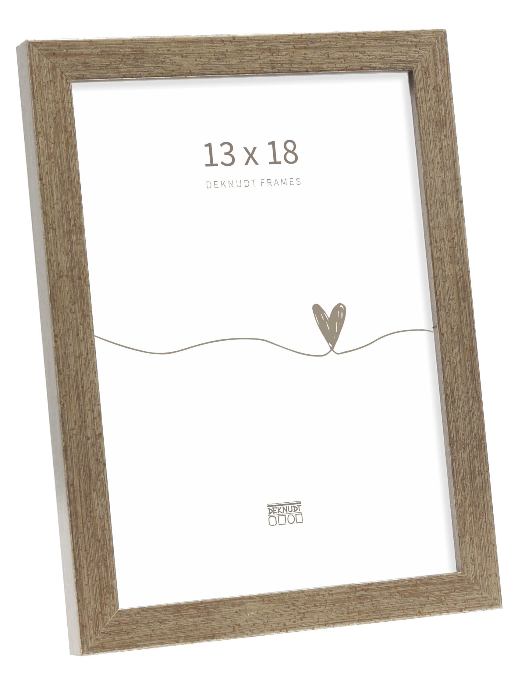 Deknudt Frames - wooden photo frame for 13 x 18 cm photo - bronze - for photos, posters or posters - S243D2 - to stand or hang