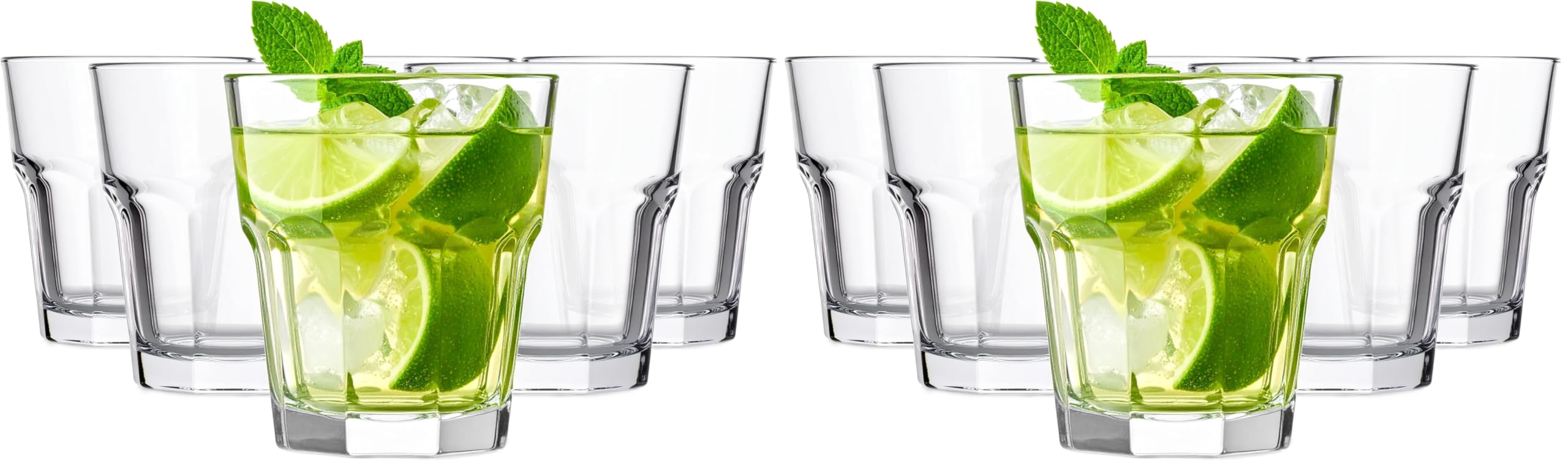 Vasos de whisky y agua Glasmark perfectos para servir refrescos y cócteles en reuniones en casa