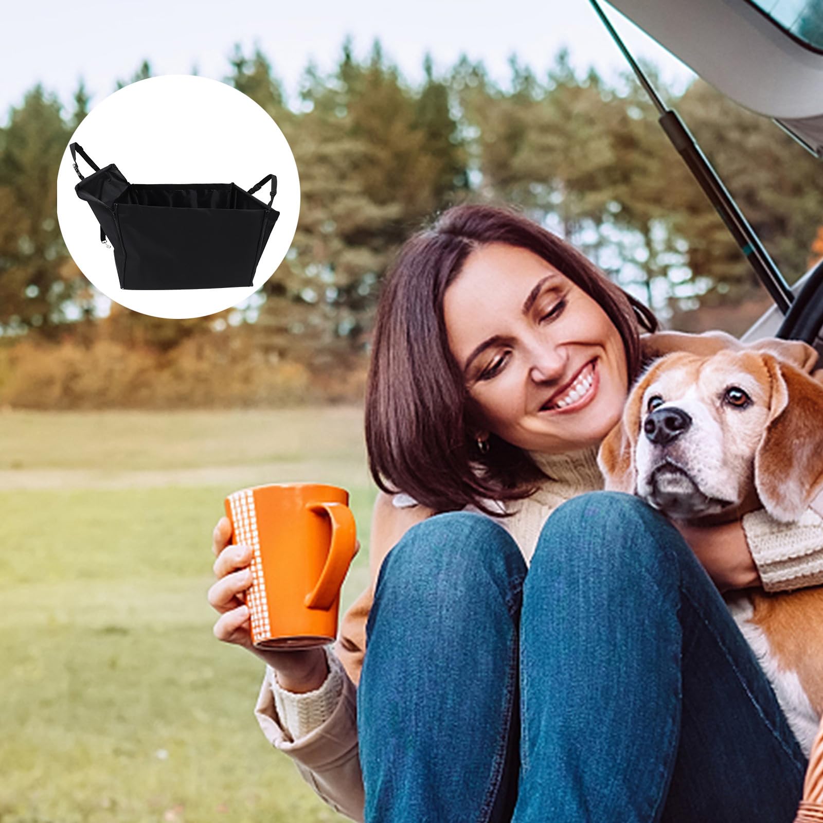 Veemoon Coussin Auto en Tissu Oxford Respirant de Sécurité Robuste Rehausseur Noir pour Chien pour Voyage et Conduite