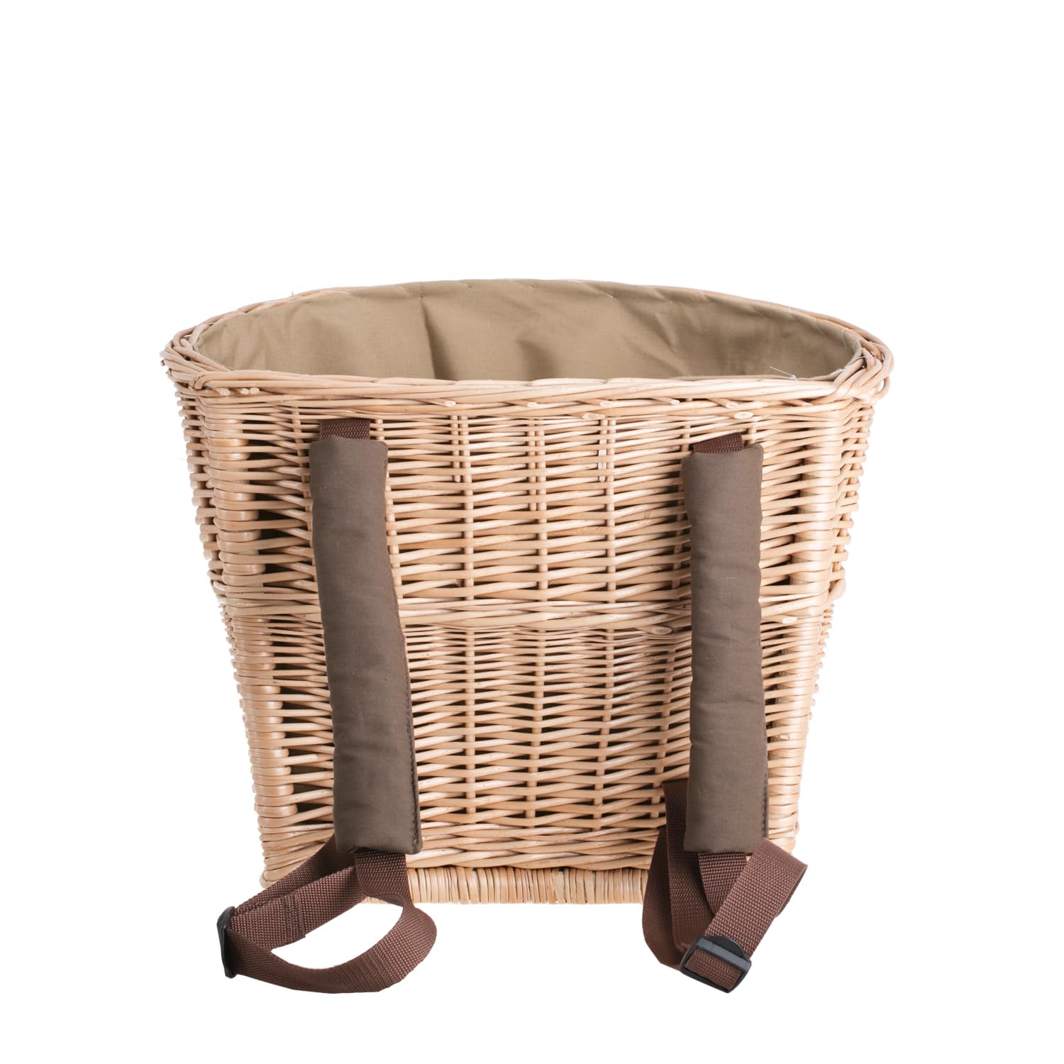 Campana de recogida de frutas y verduras, Mochila con forma de campana de mimbre con tirantes (Natural sin tapa)