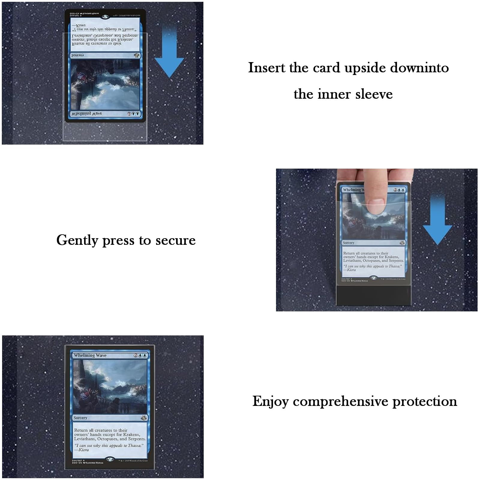 Clear Card Sleeves, Standard Size Trading Card Sleeves Cards Protector Fit for MTG Football, Sports, Game Cards, 3 x 4 in(50 Pack) - Image 3
