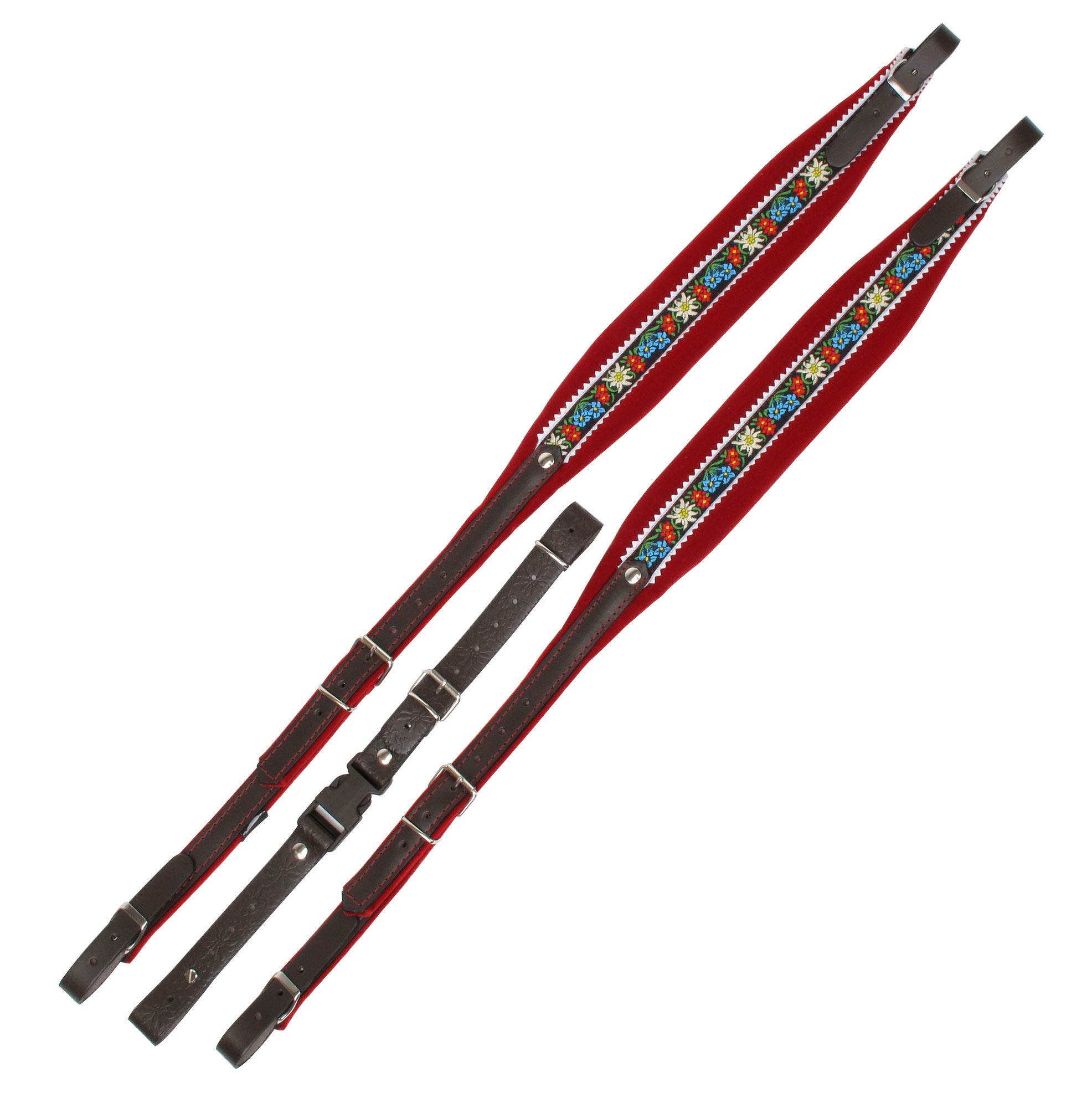 Alpenklang Tracolle Fisarmoniche A 3 File Edelweiss/Rosso