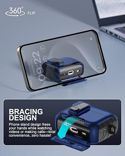 Miniatura 3 de Lerobo Funda para AirPods Pro 2 con kit de limpieza y soporte para teléfono, funda protectora dura compatible con Magsafe para AirPods Pro 21 (cable