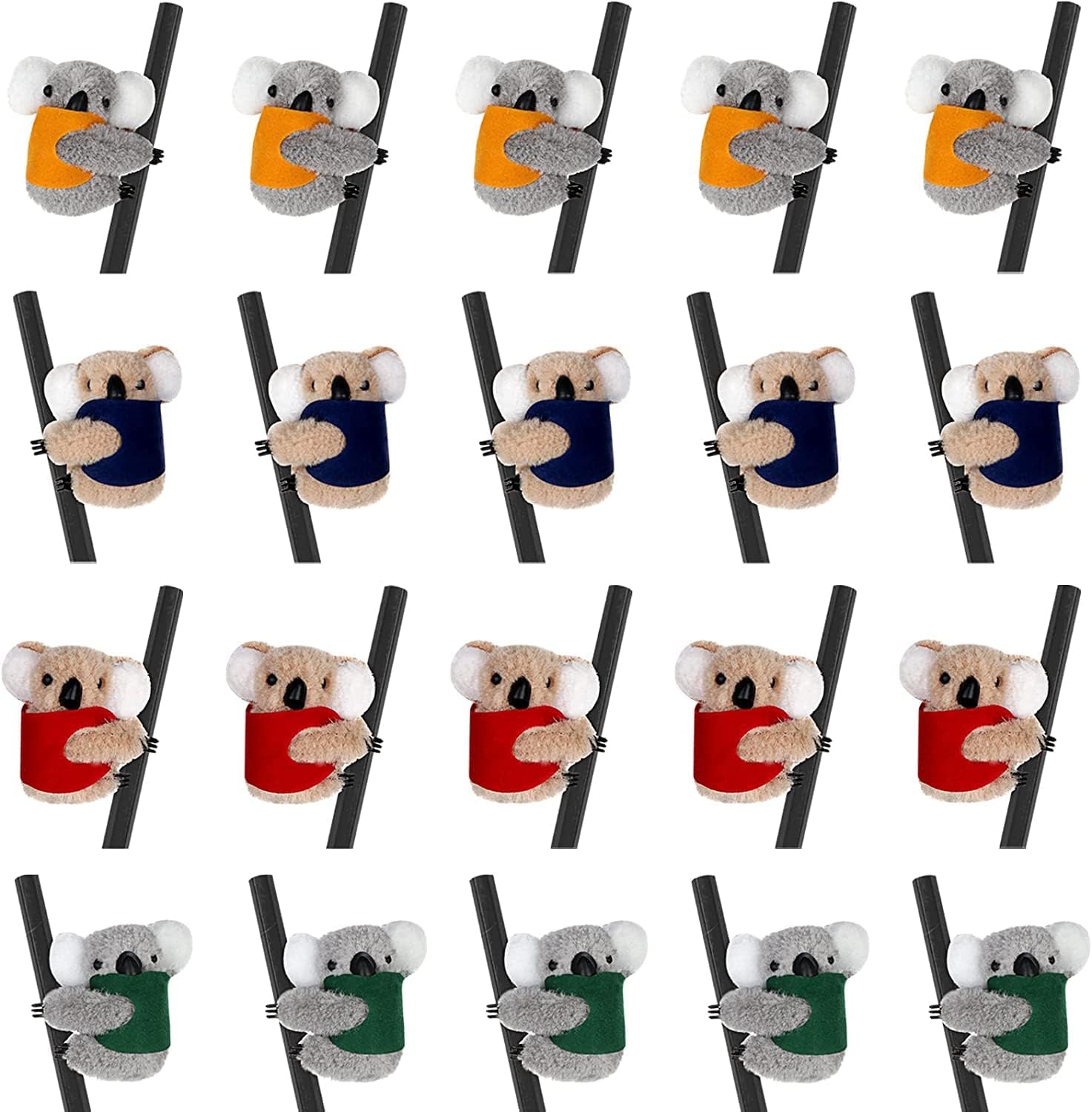 40 Pcs Koala Clip Buddy Koala Clip Stuffed Animal Pencil Toppers Bear Prizes Fuzzy Bear Hugger Cli-p Animal Plush Pencil Cli-ps Cute Toy for Graduation Gift Party Favors