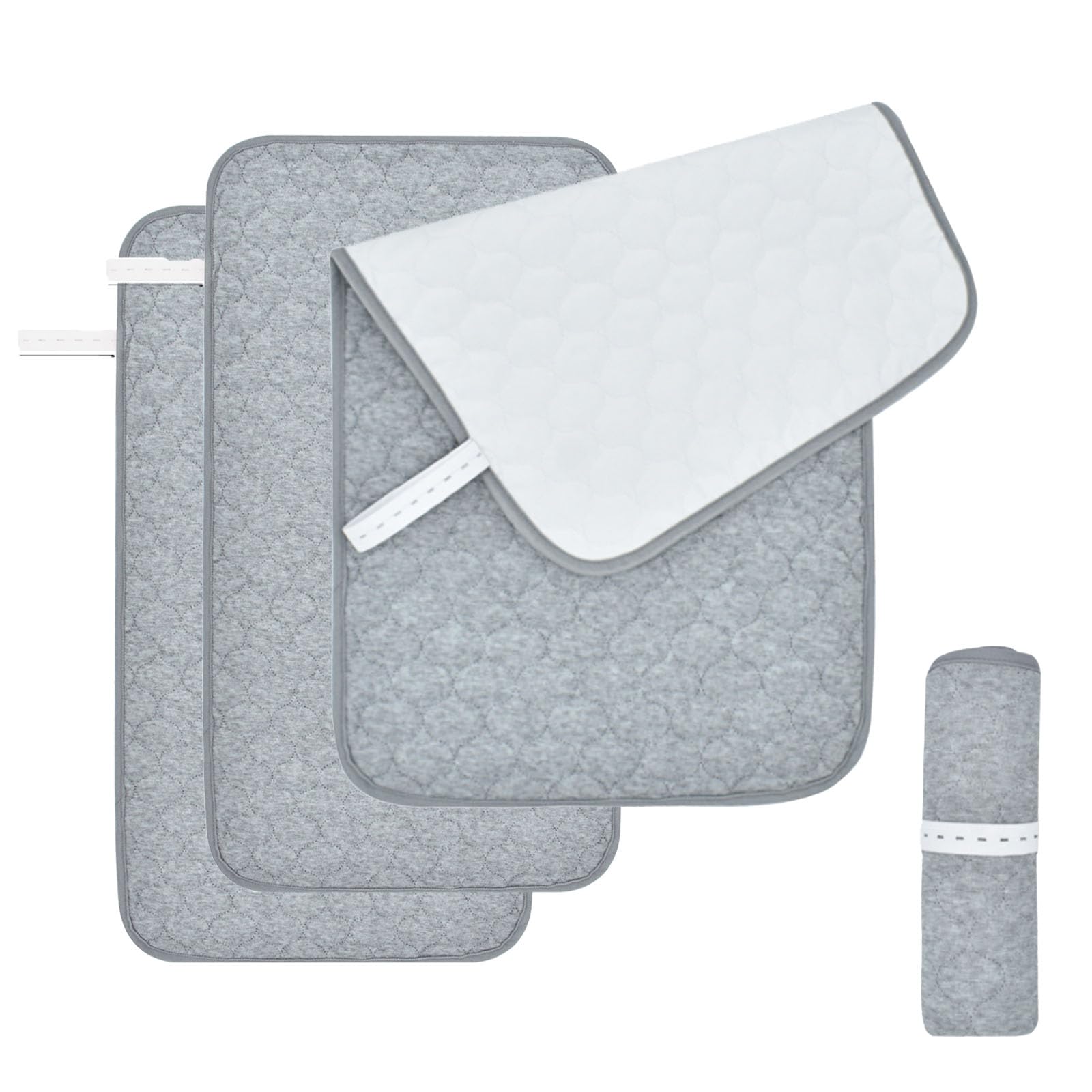 Oaygat 3 Pack Changing Mat Portable Nappy Change Mat Unisex Infant Diapering Sheet Protector Cotton Absorbent Liner & Baby Towel Breathable Muslin Cotton & Absorbent Terry Cloth Machine Washable