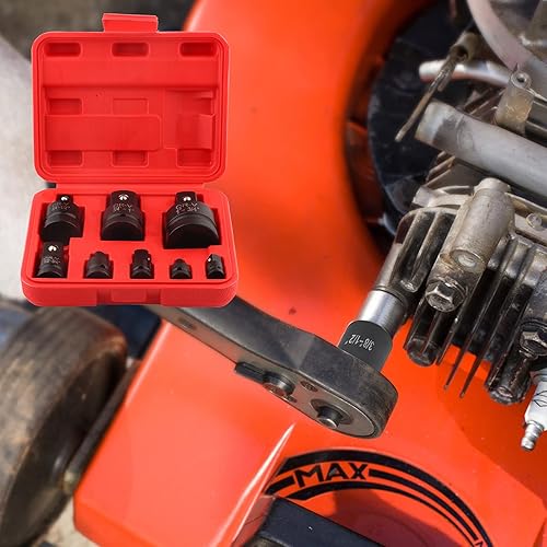 Miniatura 9 de Juego de adaptadores de enchufe, 8 piezas de adaptador de enchufe de impacto y juego reductor de 1/4" 3/8" 1/2" 3/4" 1" acero al cromo-molibdeno