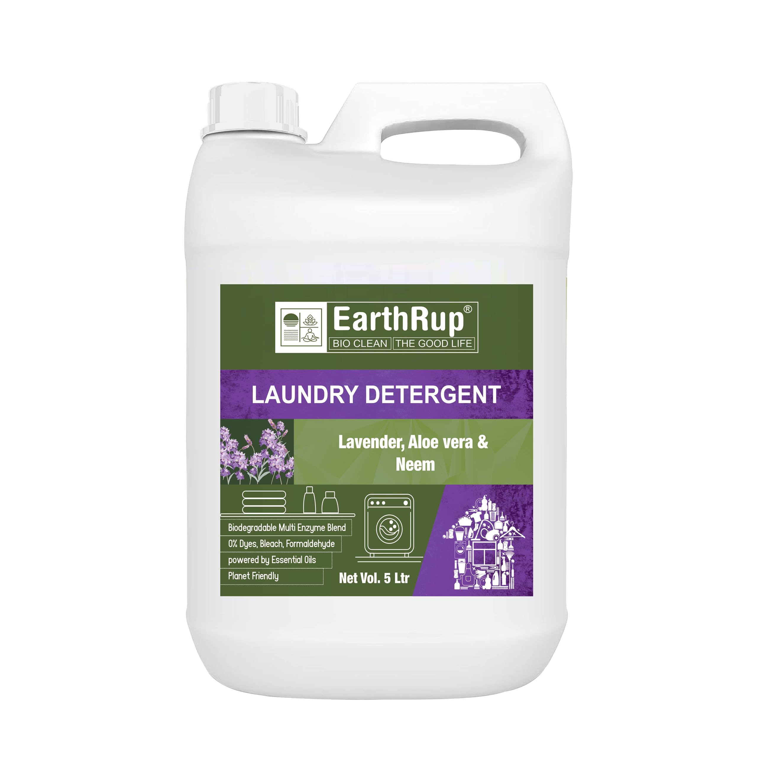 EarthRup Natural Laundry Liquid Detergent With Lavender Aloe Vera And Neem Essential Oils | Eco-Friendly Biodegradable Kids And Pet Safe Pack Of 5 Liter (5000Ml) (B098BDYQWS) Amazon Price History, Amazon Price Tracker