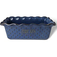 GDCZ Ceramic Loaf Pan for Baking Bread, Bread Pan, Nonstick Meatloaf Pan, Rectangular Bread Loaf Pan, Microwave & Dishwasher Safe Blue