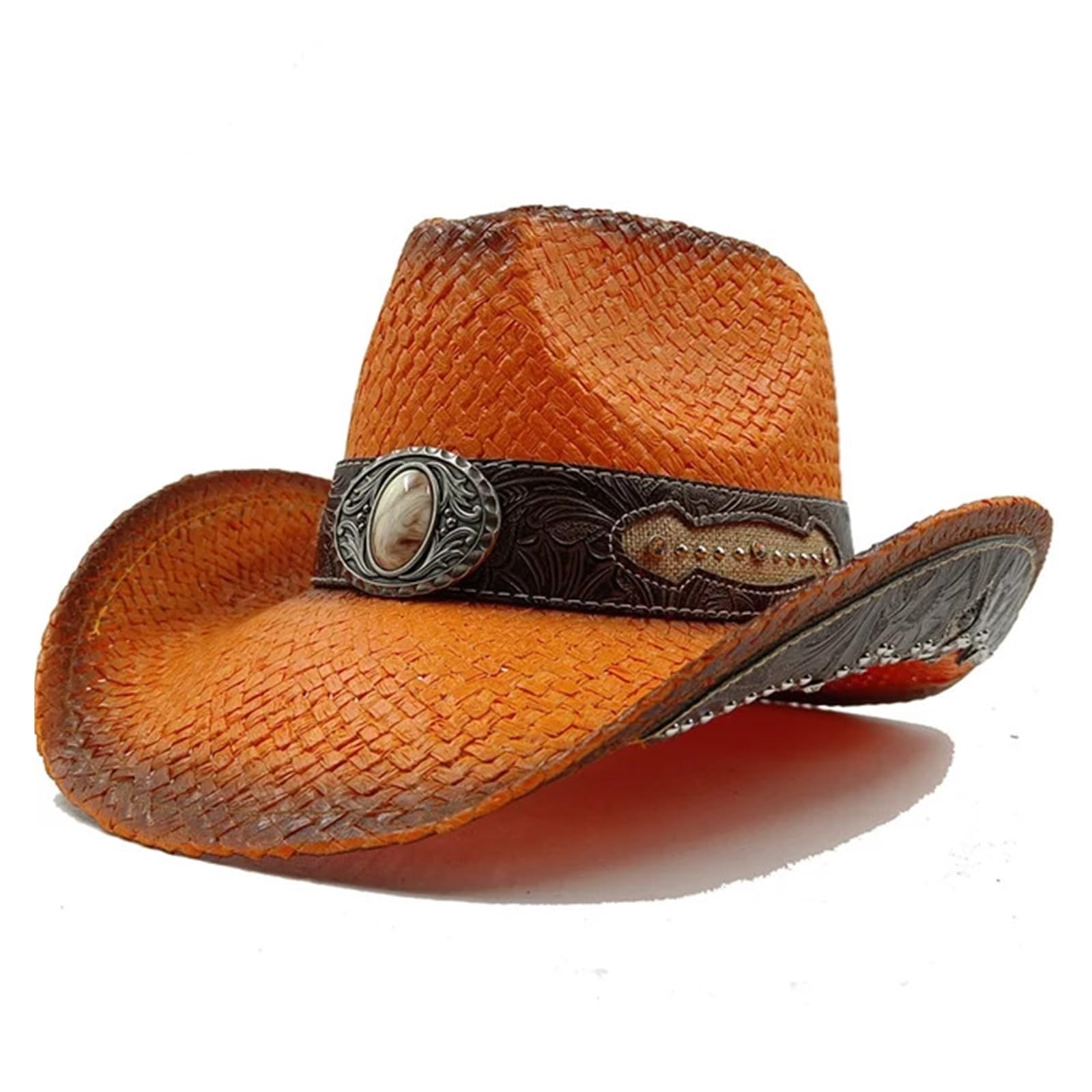 Sombrero Vaquero Hombre Sombrero de Vaquero for Hombres Verano Engrosado Papel Paja Occidental Jazz Sombreros al Aire Libre Viaje Playa Sol Sombrero