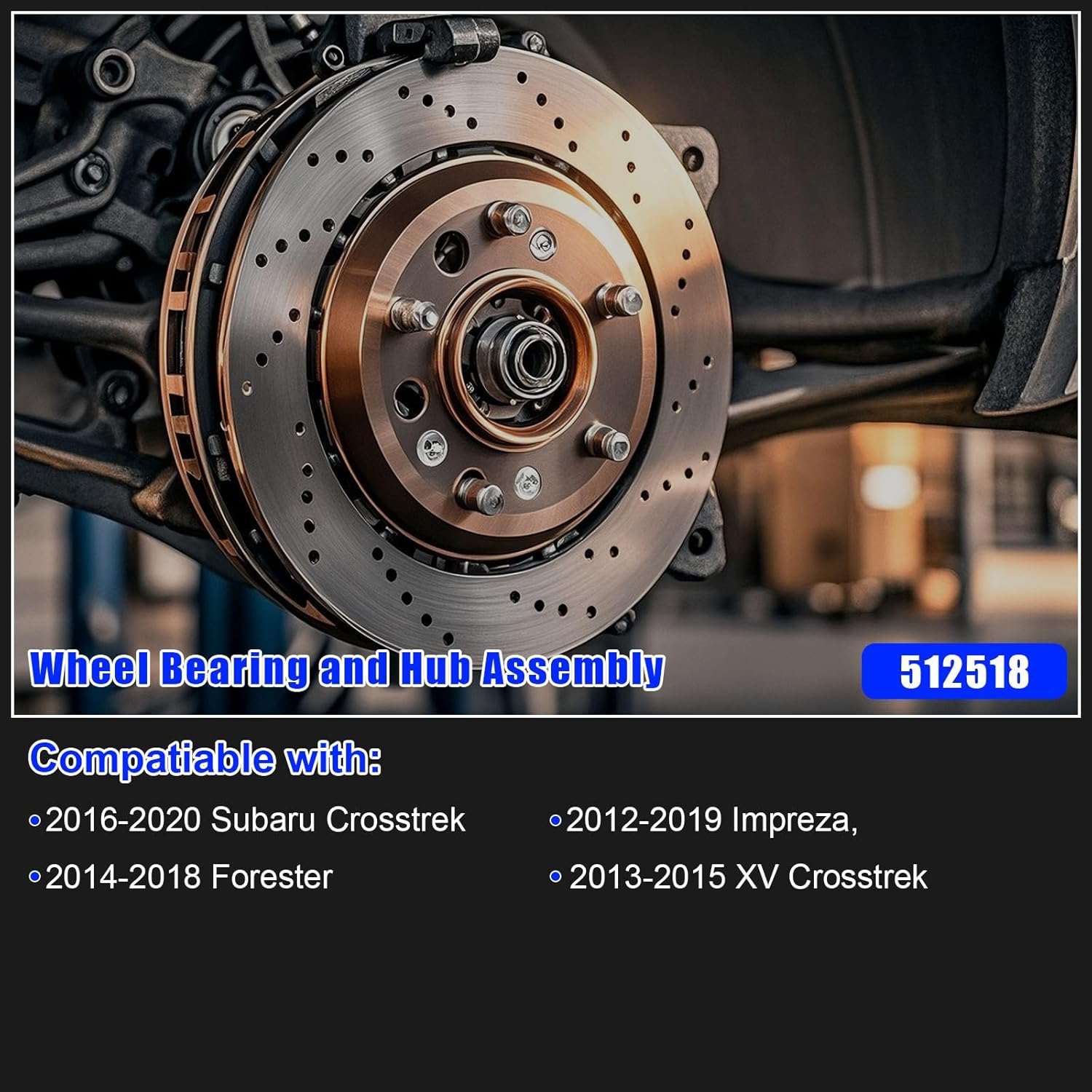 512518 Front Wheel Hub Bearing Assembly Compatible with Nissan Altima 2007–2013 (Front;FWD/AWD), for Maxima 2009–2014 (Front), for Murano 2009–2014 (Front), 5 Lug w/ABS；2PCS - Image 2