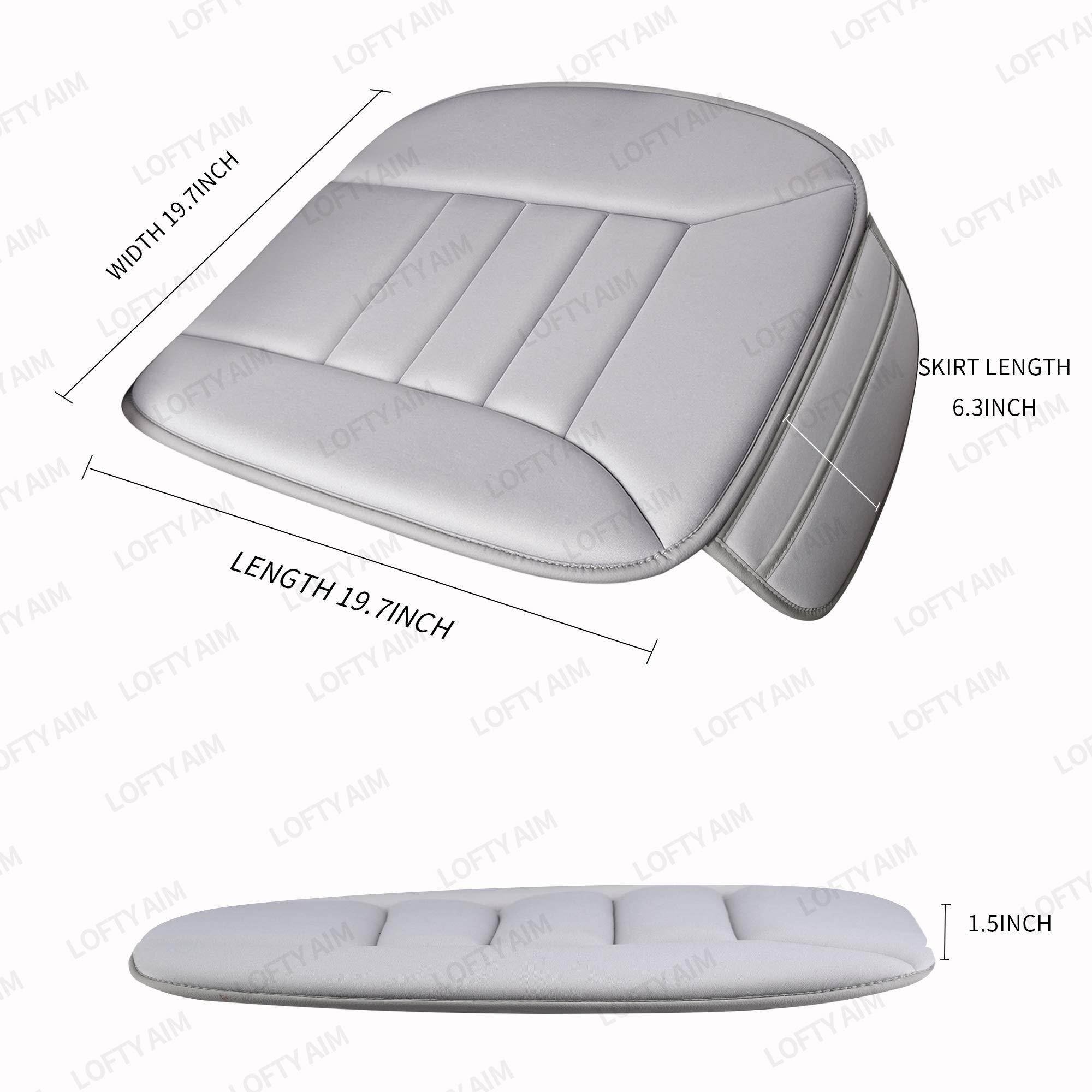Lofty Aim Cuscino per seggiolino auto, cuscino in memory foam per auto, ufficio e casa (grigio, 1 pezzo).
