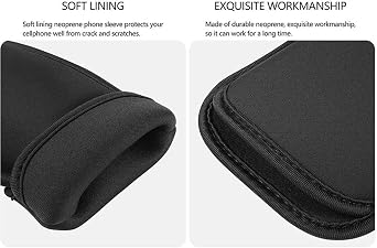 Neoprene Cell Phone Sleeve, Shock-Absorbing Scratch-Proof Phone Pouch Bag