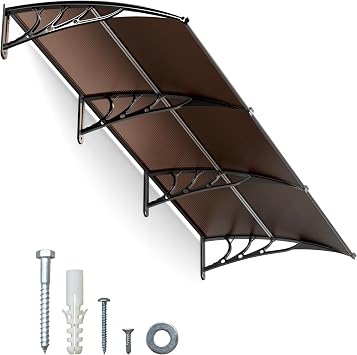 IDZO 40x120 Awnings for Doors, SPF 50+ UV-Protective Window Awning Exterior with Aluminum Alloy Connector, Use for Front Doors/Windows Overhang Awning for Sun Shutter, UV, Rain, Snow Protection