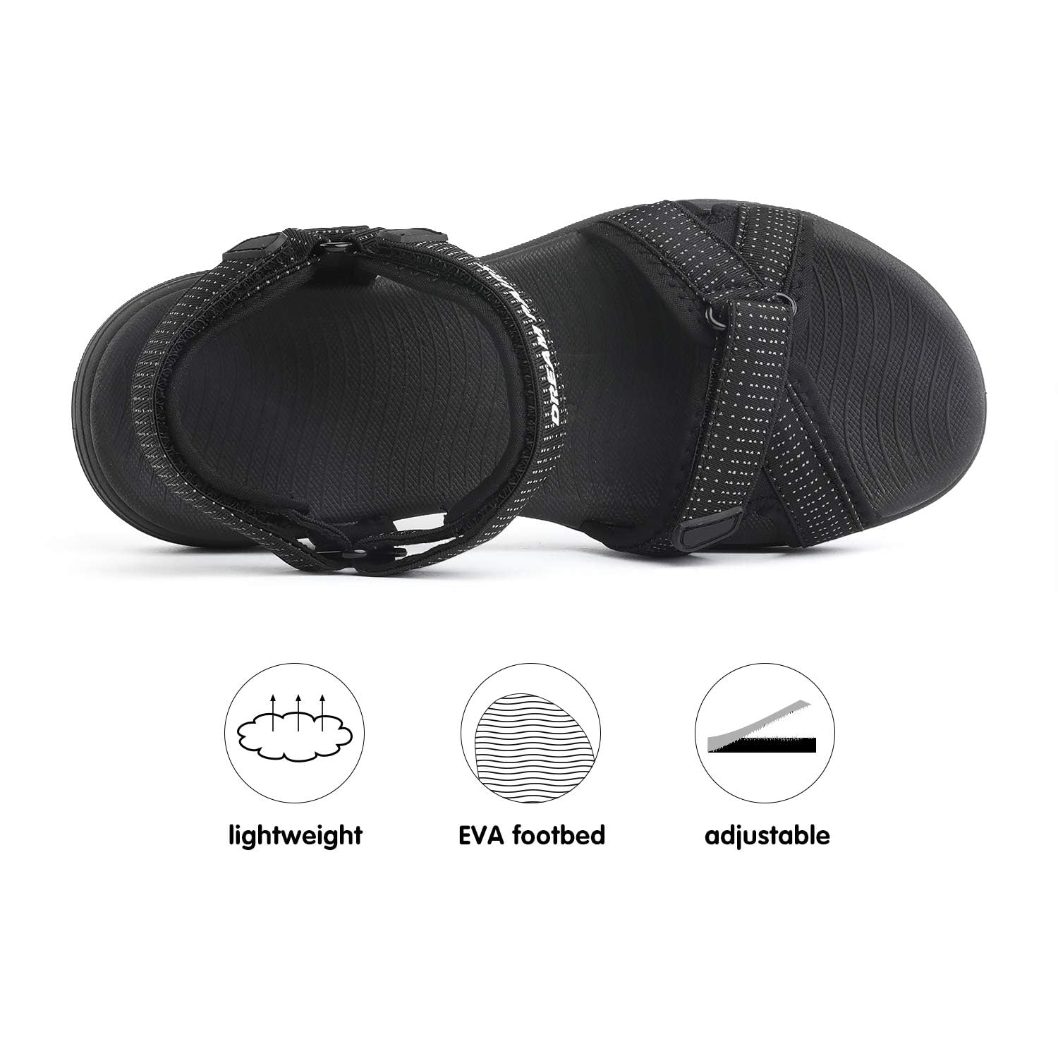 Image secondaire de DREAM PAIRS Sandales de Sport pour Femmes Confortable et Légères Sandale de randonnée d'été Décontractées,Size 39,Noir,QDL19001L