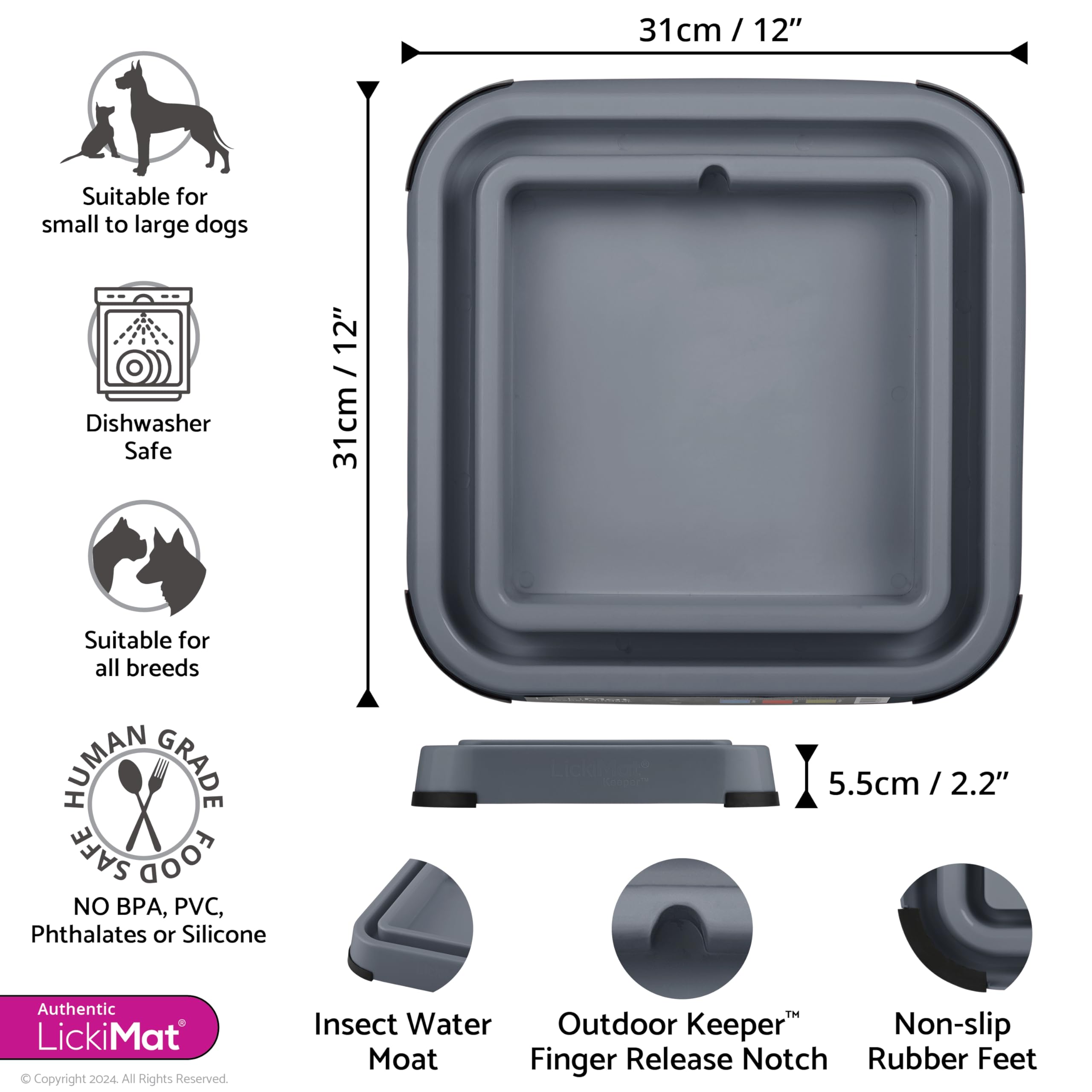 LickiMat Outdoor Keeper Non Slip Lick Mat Holder for Dogs & Cats, Prevents Spills & Mess - Image 2
