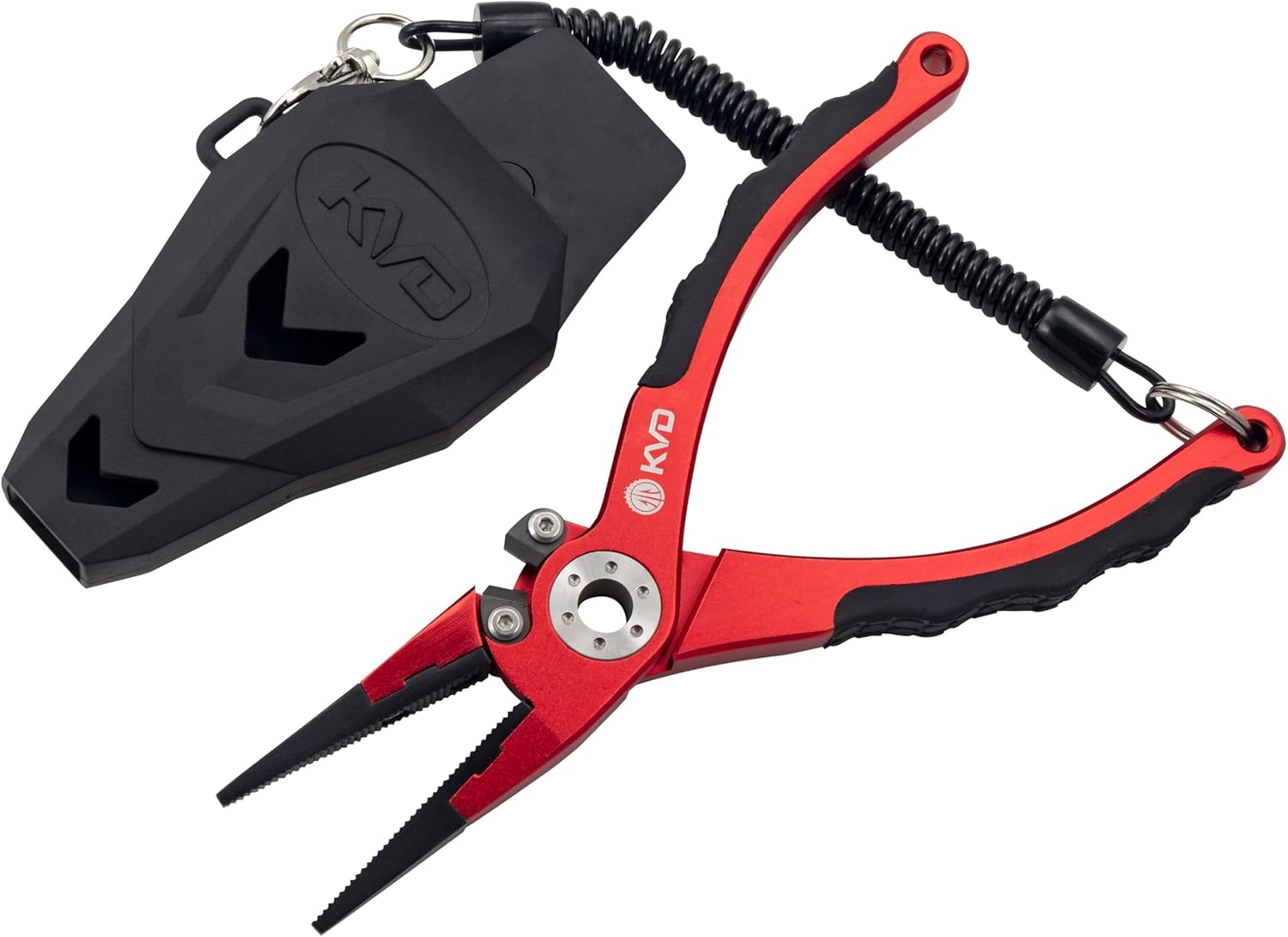 Strike King (AP75KVD) KVD 7.5 Aluminum Pliers, Red, Cushioned Combat Grip Handles