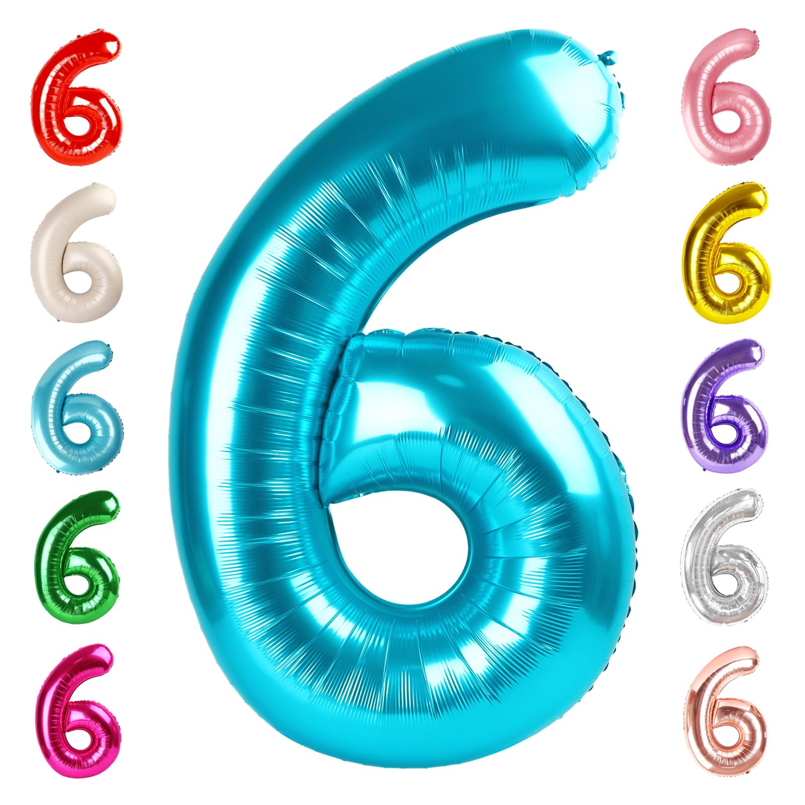 Amazon.com: Number 6 Balloon 40 Inch, 6th Birthday Balloon for Boy