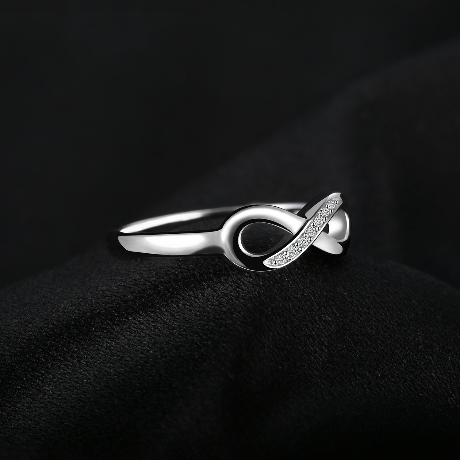 JewelryPalace Zircone Cubique Infini Bague Femme Argent 925, Bague de Fiançailles Femme Plaqué Or Jaune, Bagues Anniversaire Plaqué Or Rose Mariage Promise Alliance, Bijoux femme