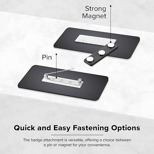 Miniatura 6 de Placa de identificación personalizada con respaldo magnético o pin para ropa, 18 colores, fabricada por My Sign Center, Estados Unidos (rectángulo