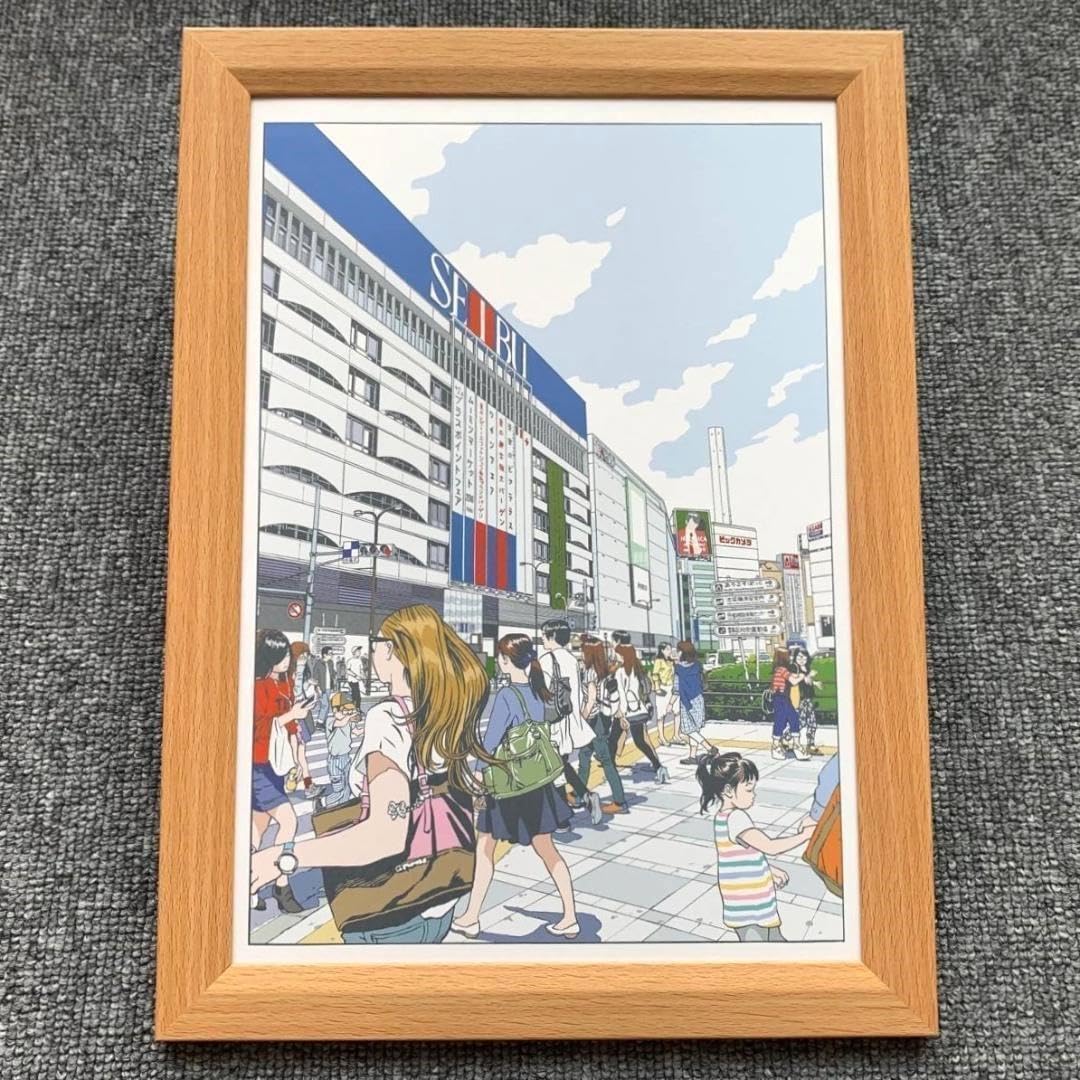Amazon.co.jp: 江口寿史『街カードフェスタ池袋 2016』 B5サイズ 額