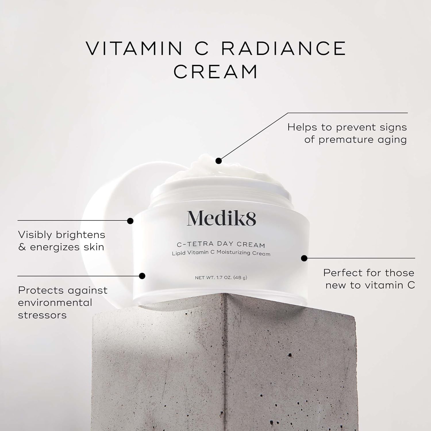 Medik8 C-Tetra Day Cream - Lipid Vitamin C Face Cream - Hydrating, Anti Aging Face Cream - Lightweight Daily Face Moisturizer with Vitamin C - 1.7 oz - Image 2