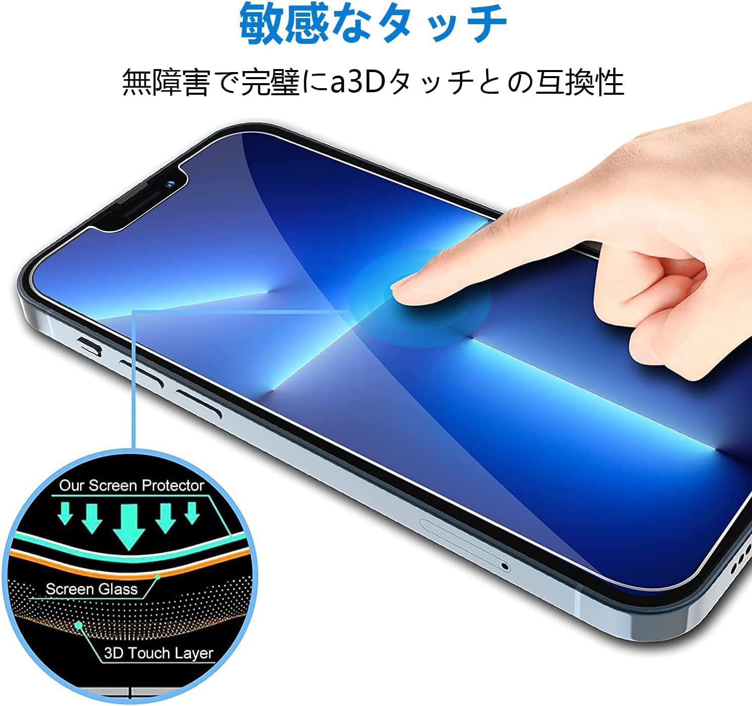 Amazon | iPhone13 Pro/iPhone 13 ガラスフィルム 【3枚セット】 液晶 