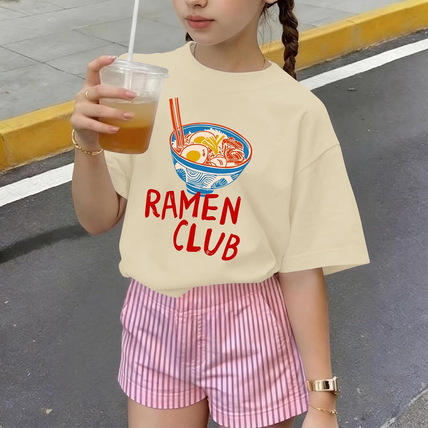 Ramen Anime Japanese Shirt for Girls Funny Kawaii Graphic Tees Anime Gifts T Shirts Cute Shirts for Kids