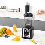 VEVOR Professional Blender, Commercial Countertop Blenders, 68 oz Plastic Jar Blender Combo, Stainless Steel 3 Functions Blender, for Frozen Drinks, Shakes, Smoothies, Peree, and Crush Ice, Black