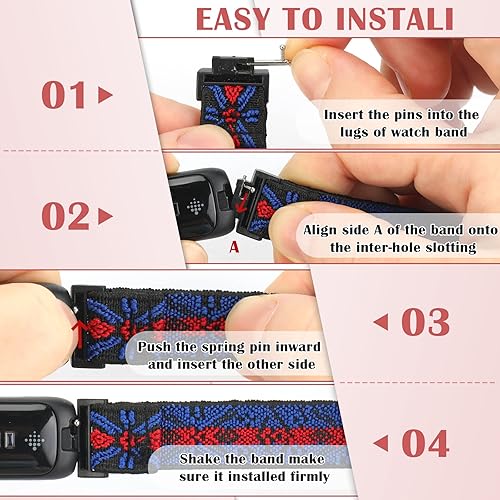 Miniatura 6 de Compatible con correas de reloj Fitbit Inspire 3Inpsire 2InspireInpsire HRAce 2Ace 3, correa elástica ajustable de repuesto para mujeres y hombres,