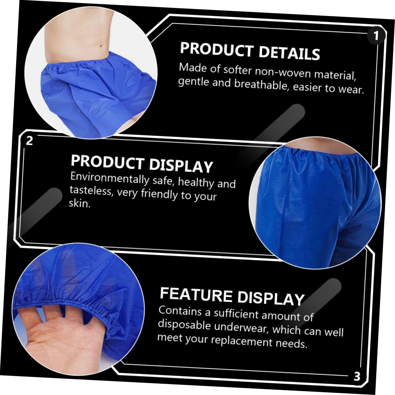 Outanaya 10pcs Disposable Sauna Massage Pants Moisture-Absorbing Underwear for Spa Flexible and Comfortable Briefs for Business Trips and Travel