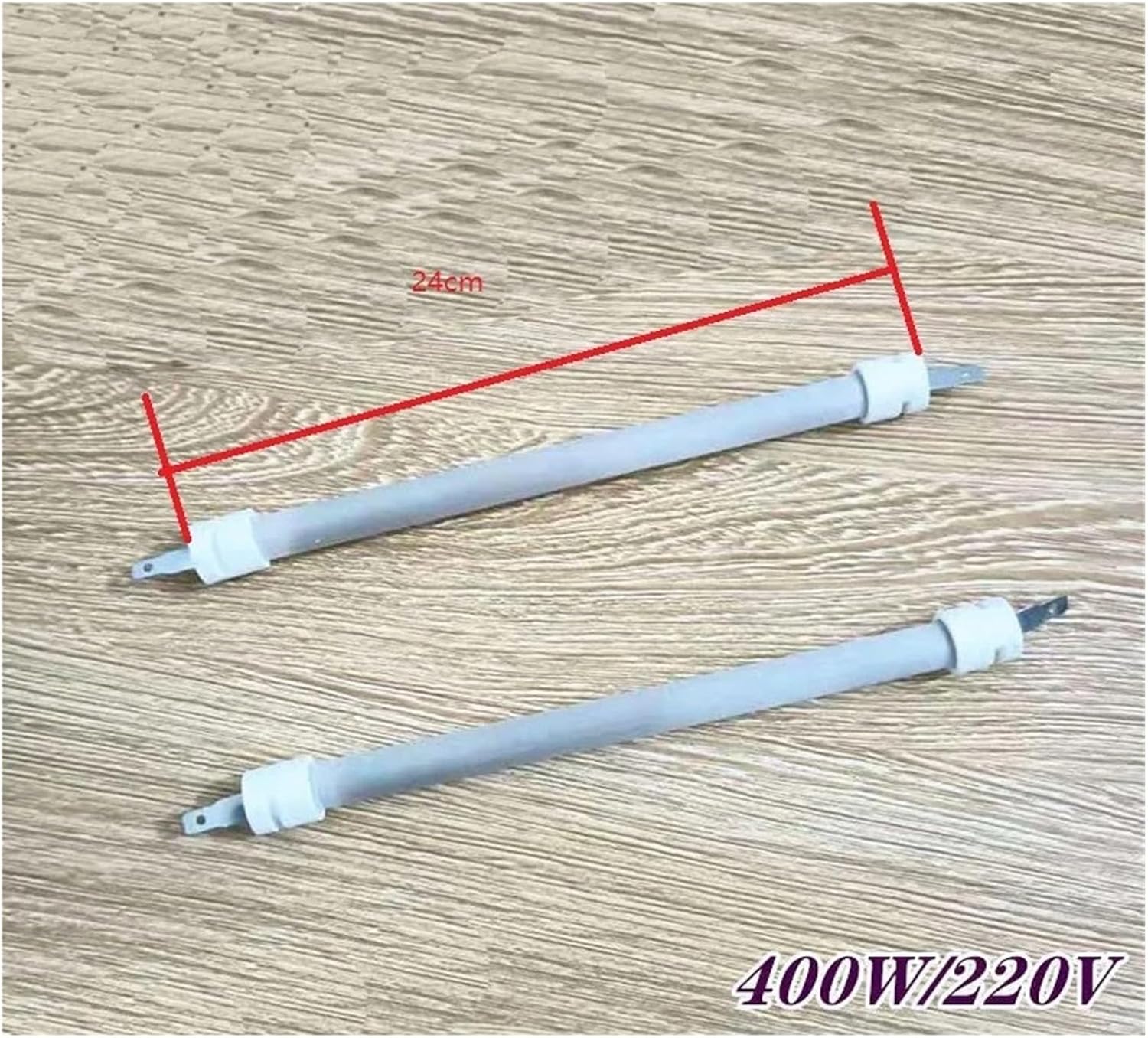 Electric Heater Parts Plug Type Quartz Heating Tube 24cm(4pcs)