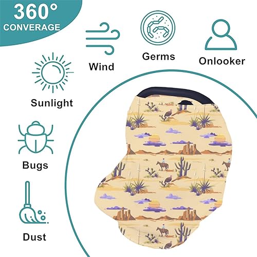 Miniatura 7 de Lindas fundas de asiento de automóvil del oeste para bebé, cubierta multiusos para asiento de automóvil de lactancia materna, funda de cochecito