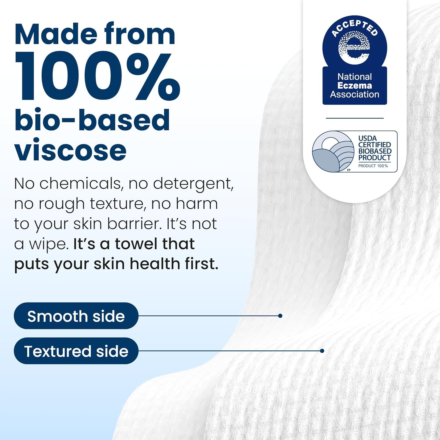 Clean Skin Club Clean Towels®, 100% USDA Biobased Face Towel, Disposable Face Towelette, Eczema Association Accepted, Makeup Remover Dry Wipes, Ultra Soft, 1 Pack, 25 Ct - Image 10
