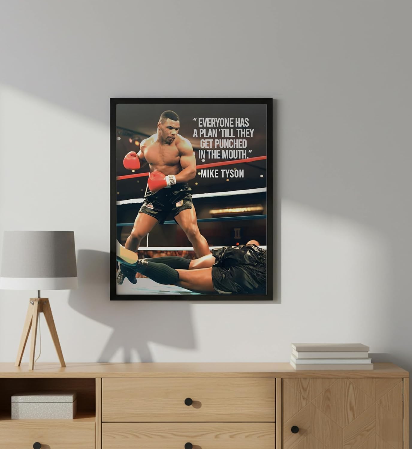 Everyone Has a Plan - Inspirational Wall Art Print, Motivational Mike Tyson Poster Print for Home, Office, Gym, Classroom and Locker Room (Black Framed, 11 x 14 inches)