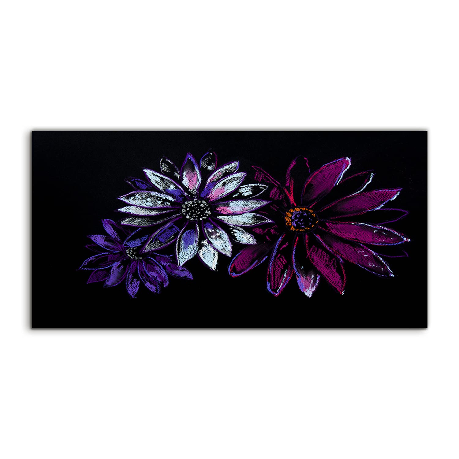 Art murale fleurs nature 140x70cm pour salon moderne - 8