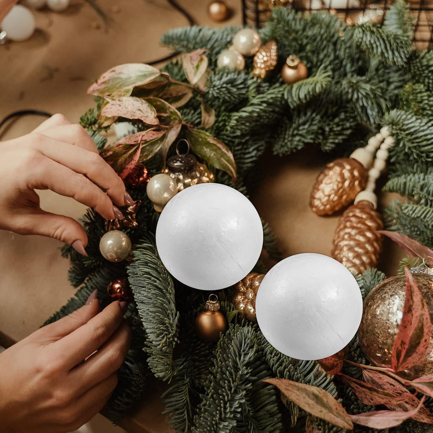 Tofficu 50 pcs Foam Craft Balls 2.24 inch Solid Polystyrene Spheres for Painting Gluing Cutting Sanding DIY Wedding Christmas Valentine S Day Party Decoration