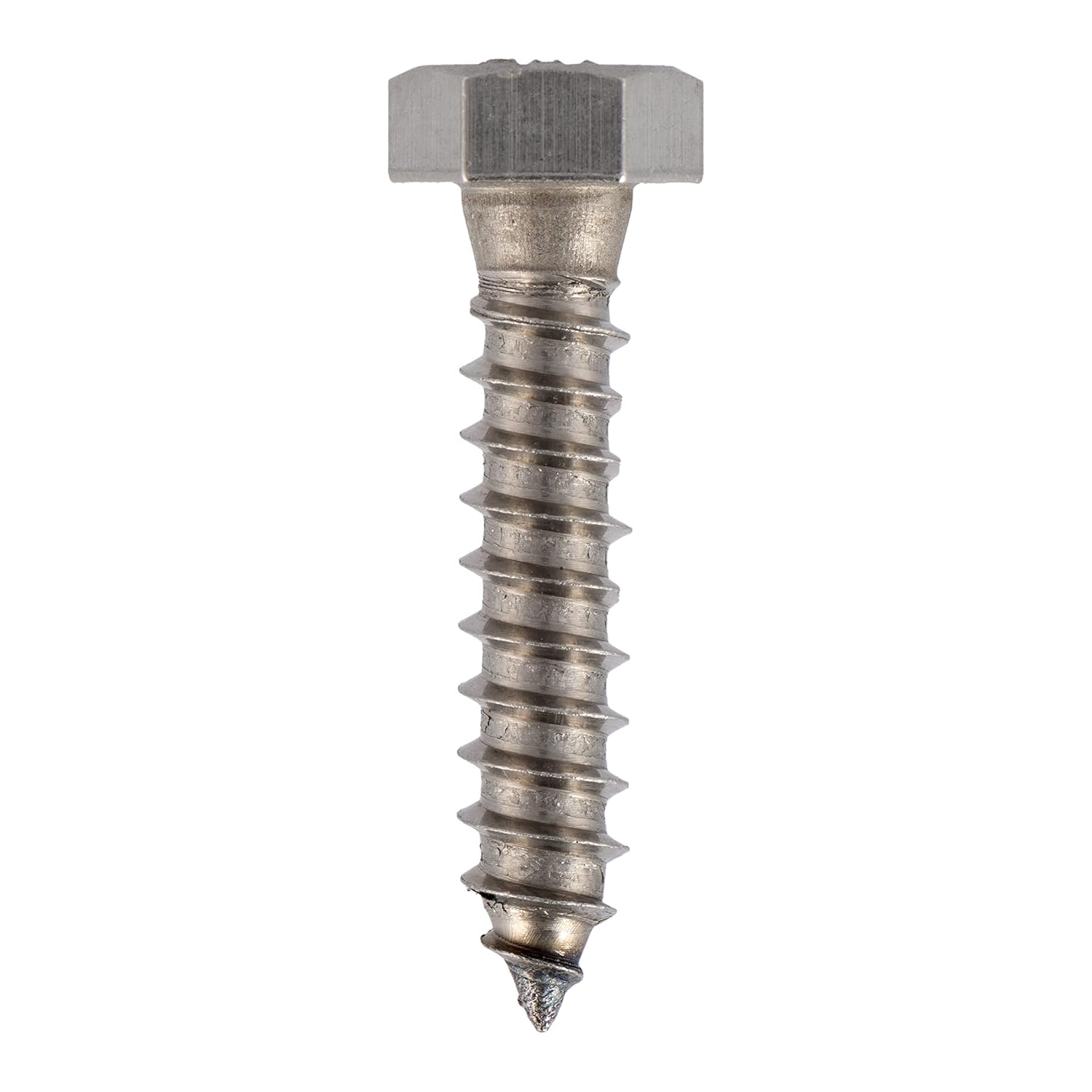 3/8 x 6 Stainless Lag Bolt (25-Pack) 18-8 Stainless Steel, Heavy Duty Hex Wood Lag Screw, ASME B18.2.1 Commercial/Industrial Grade by Makers Bolt