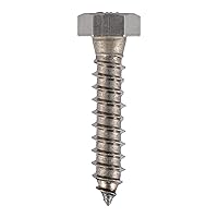 Vista 3 de Pernos de retraso de 1/4 x 1-1/2 acero inoxidable (paquete de 25) acero inoxidable 18/8, tornillo de madera de cabeza hexagonal resistente, grado