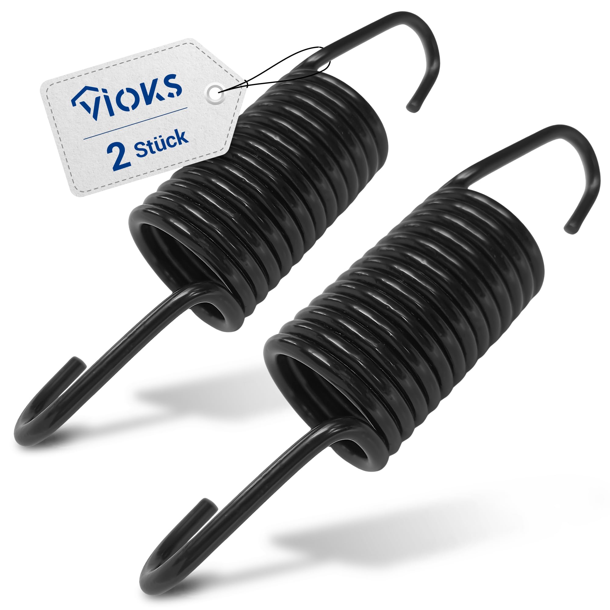 VIOKS 2x Federn Metall für Bottich WaschmaschineErsatz für Bosch 00606818 | Zugfedern mit Haken, ersetzt 606818, für iQ100 iQ300 iQ390 Serie 2 Serie 4 iSensoric Maxx Extraklasse Siwamat varioPerfect