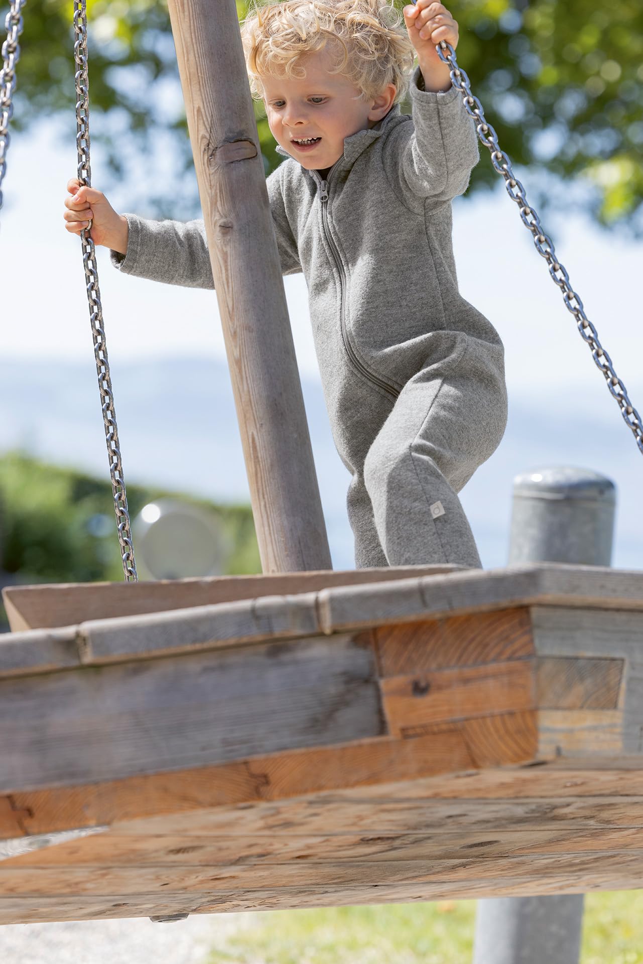 Disana WALK-ANZUG Kinder-Overall Wollwalk Reißverschluss | 100% Bio-Merinowolle | Frühjahr Sommer Herbst | Kinnschutz | Baby Kleinkind Unisex | Made in Germany | GOTS IVN Best