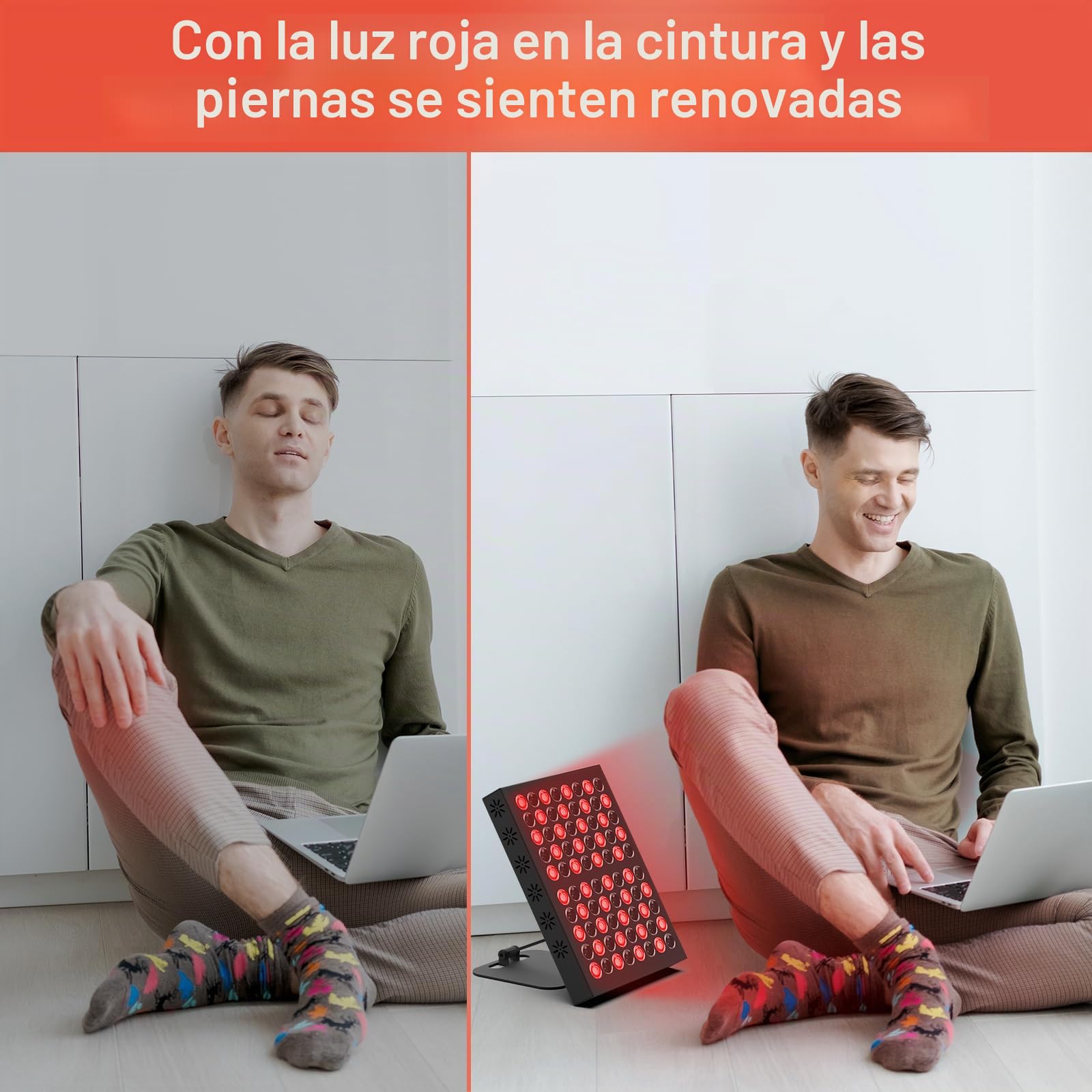 Lámpara de luz roja, Trayvespace 80 LED, 62 W, lámpara infrarroja, 660 nm y 850 nm con temporizador, ajuste de brillo, luz roja infrarroja para el hogar, uso en la oficina