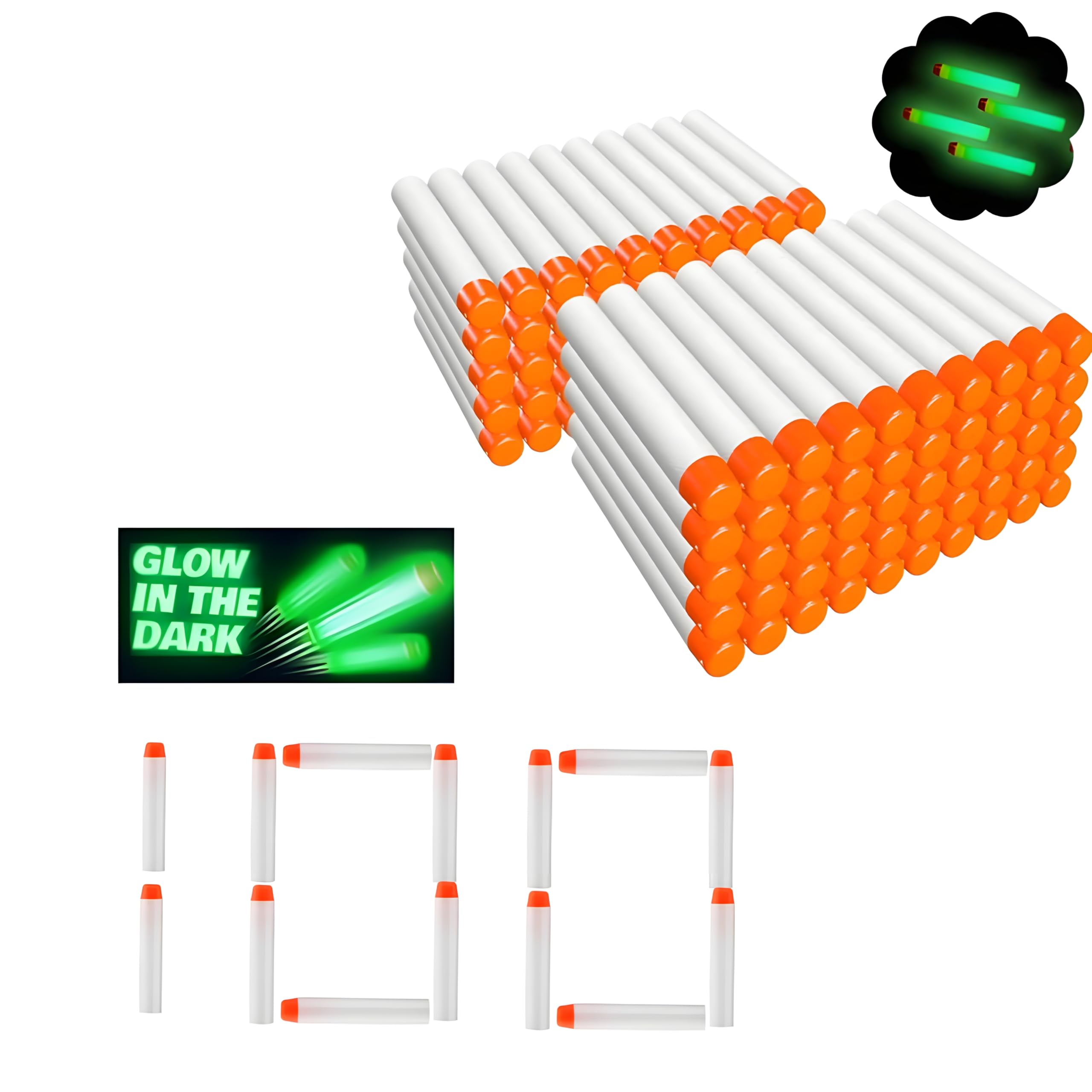 Hollow Out Soft Foam Refill Darts for N-Strike Elite Series Blasters Soft Foam Refill Darts for Nerf N-Strike Elite Blasters Hollow Safe & Durable Darts Premium Bullets (White, 100 pcs)-image-11