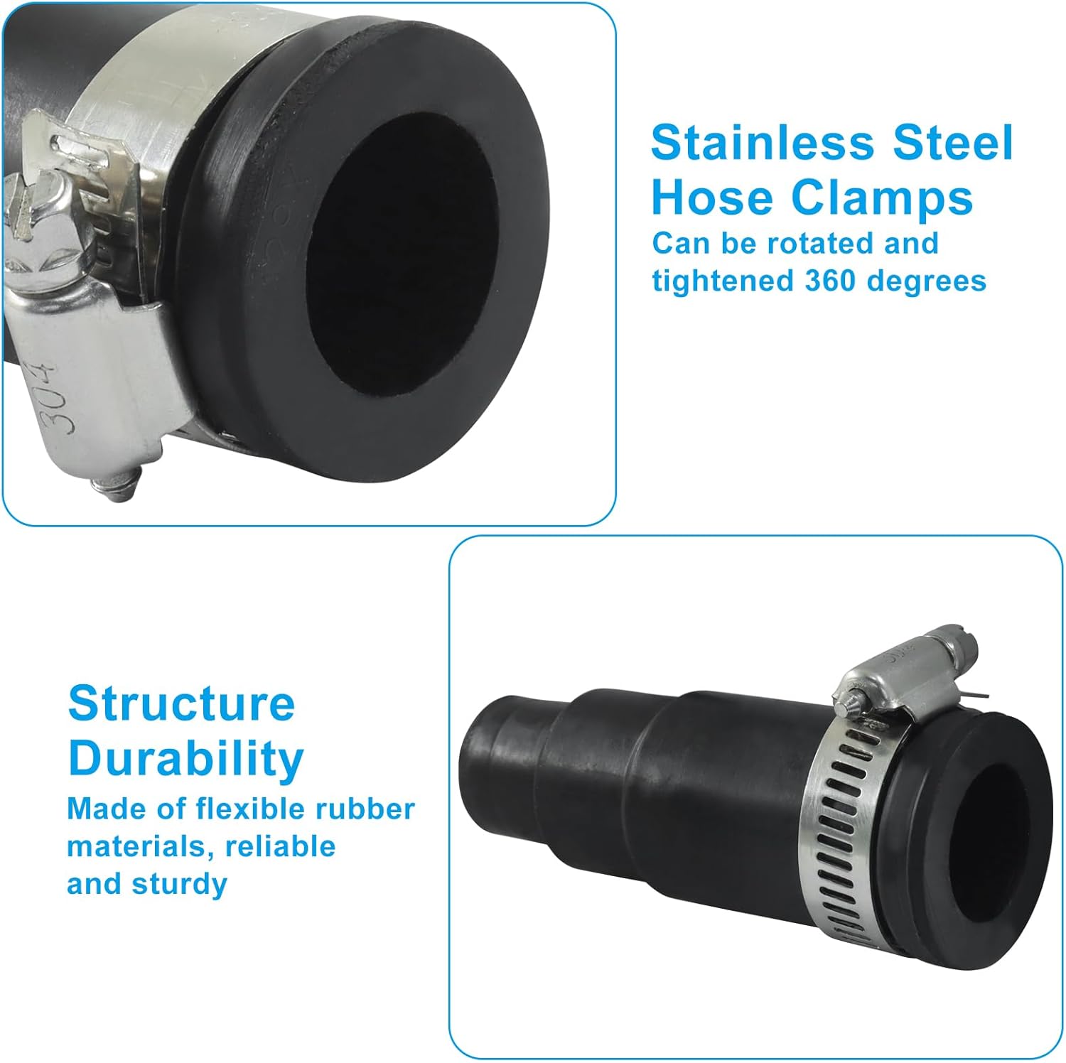 1 Set Dishwasher Drain Hose Adapter, Compatible with Insinkerator Garbage Disposals Hose Connector, Include Inlet Connector, Hose Clamp and Spring Clamps