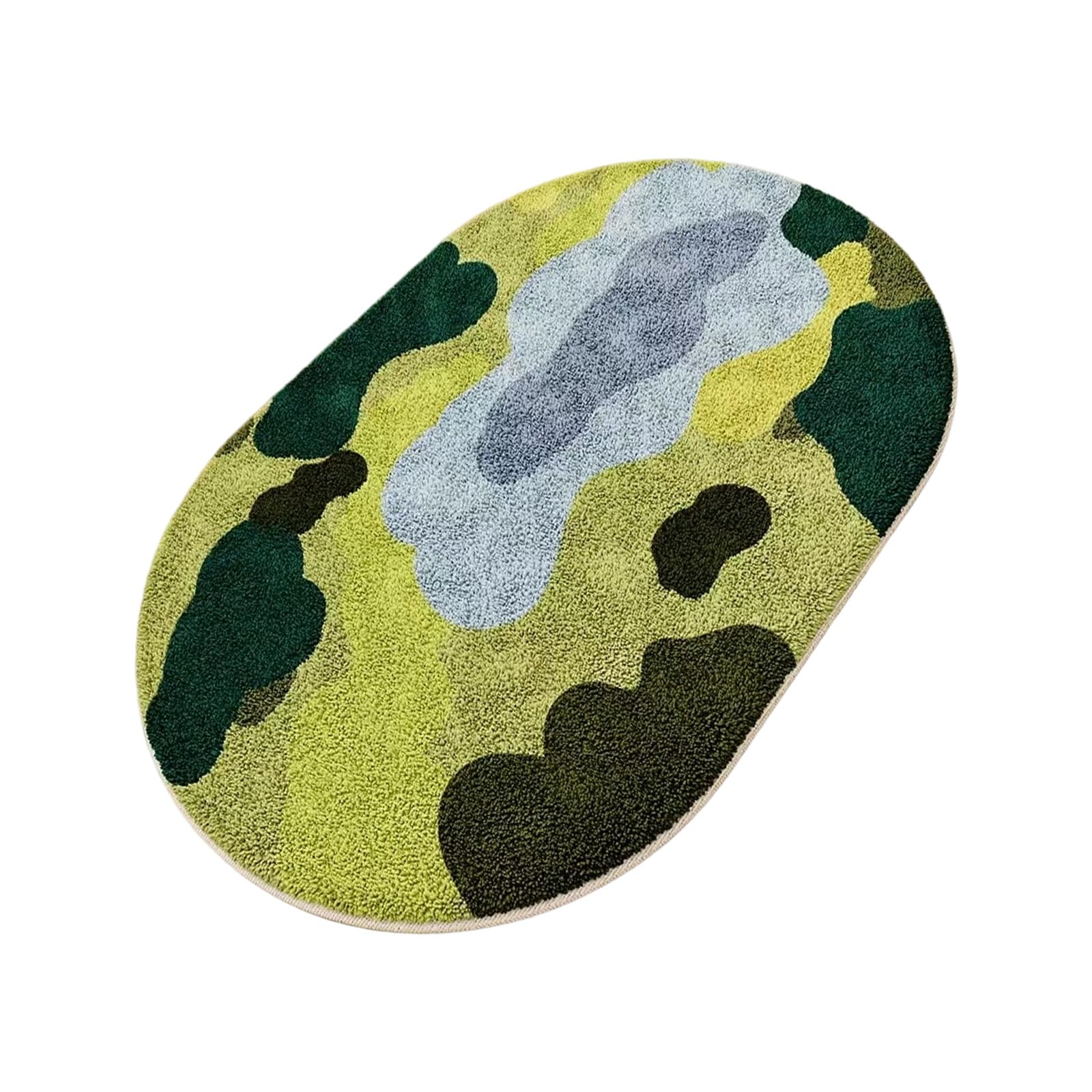 Jazuaiao Oval Shape Multipurpose Absorbent Floor Mat Antiskid Design for Shower Bedroom Decor Bathroom Nonslip Mat